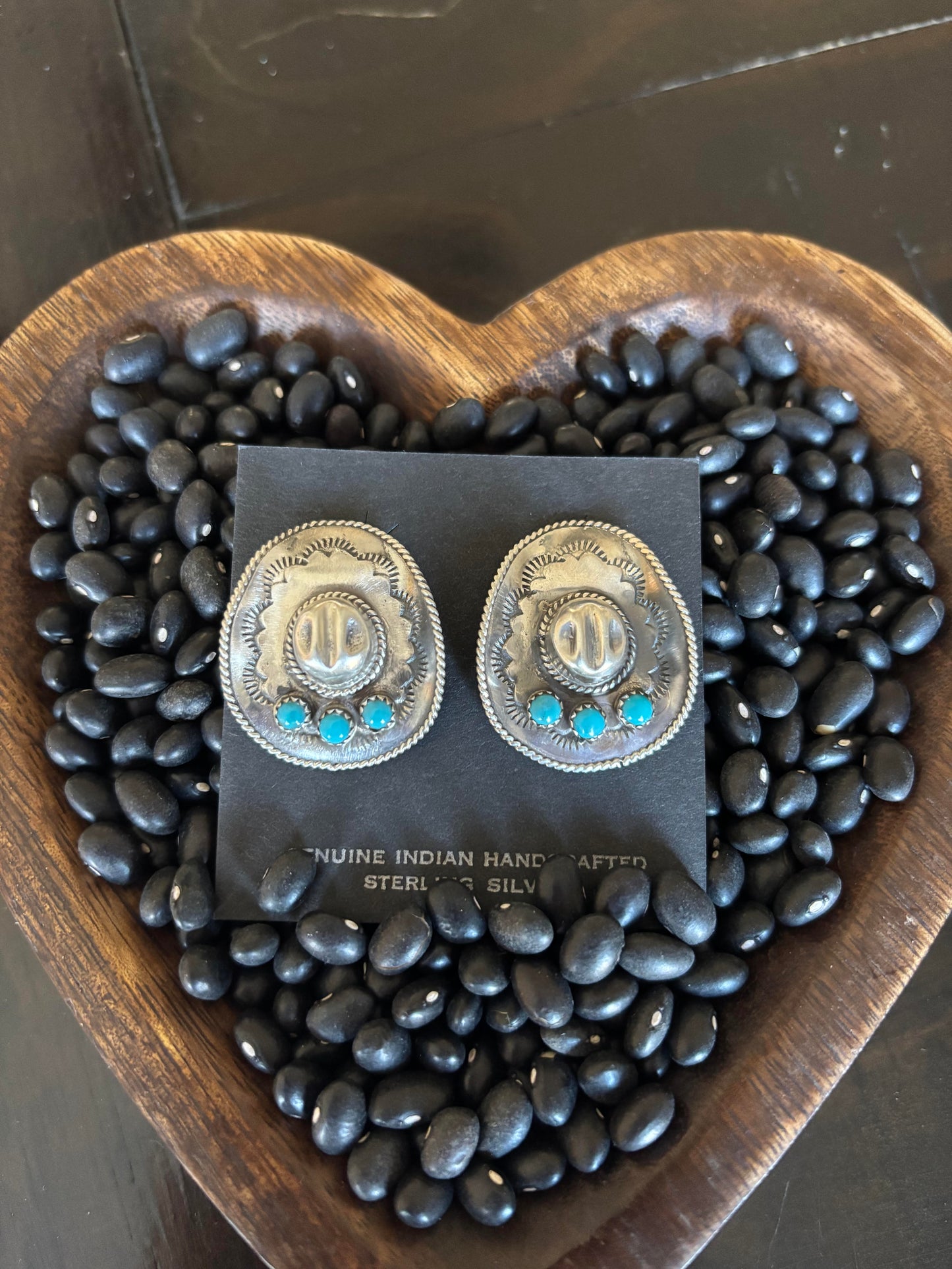 Sterling Silver & Turquoise Cowboy Hat Post Earrings