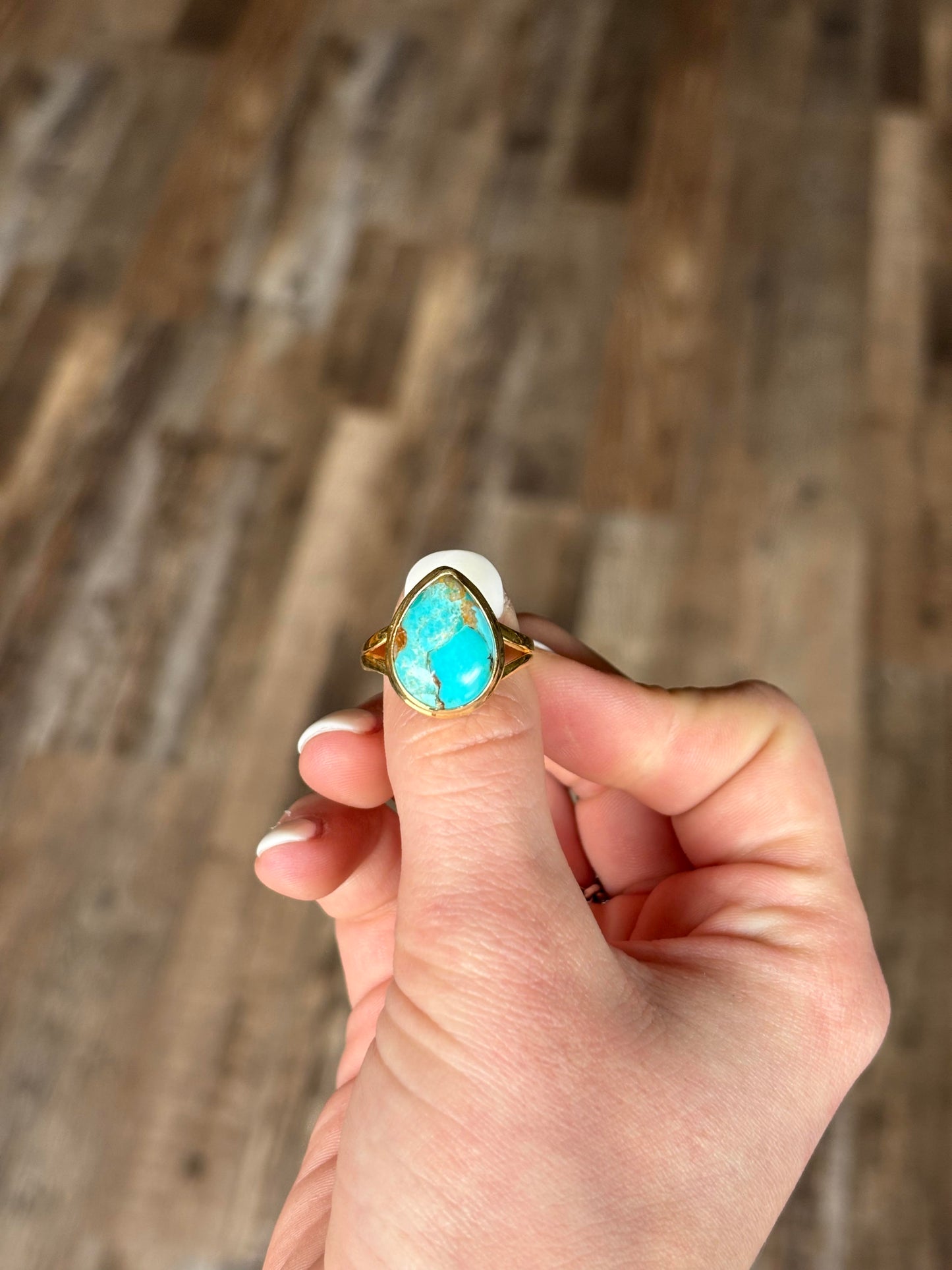 Turquoise 14k Gold Plated Ring