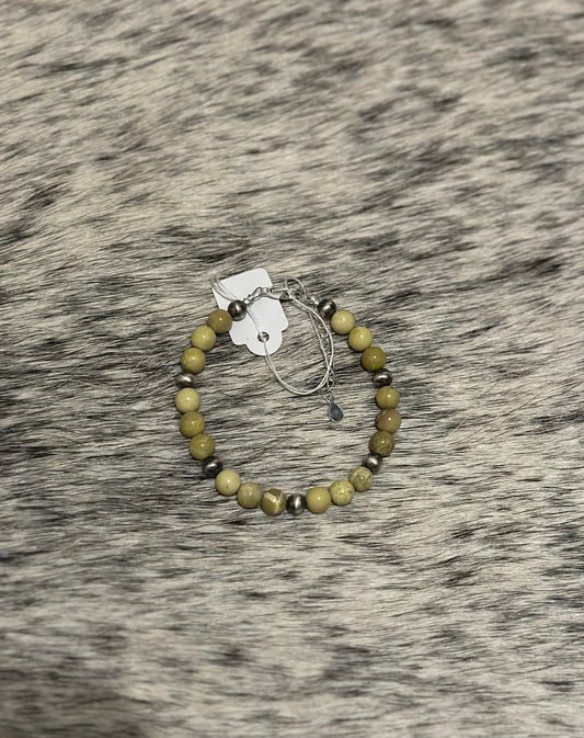 Palomino turquoise and sterling silver pearl bracelet