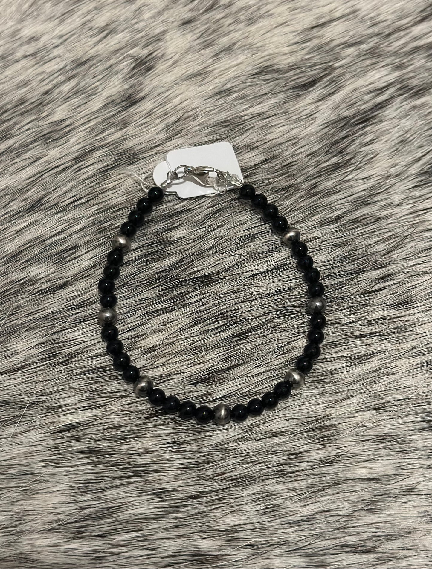 Black Onyx and Sterling Silver bracelet