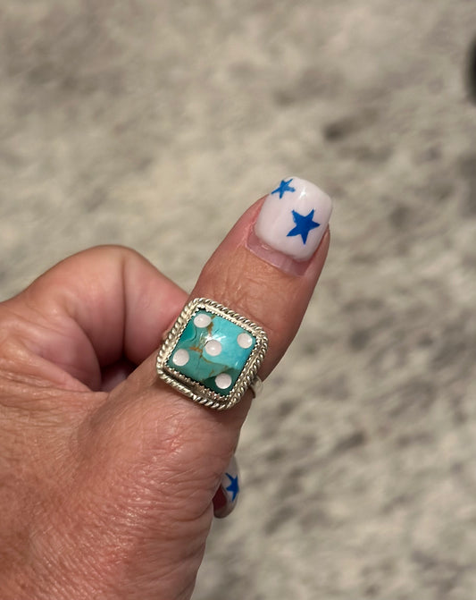 Turquoise Dice Ring