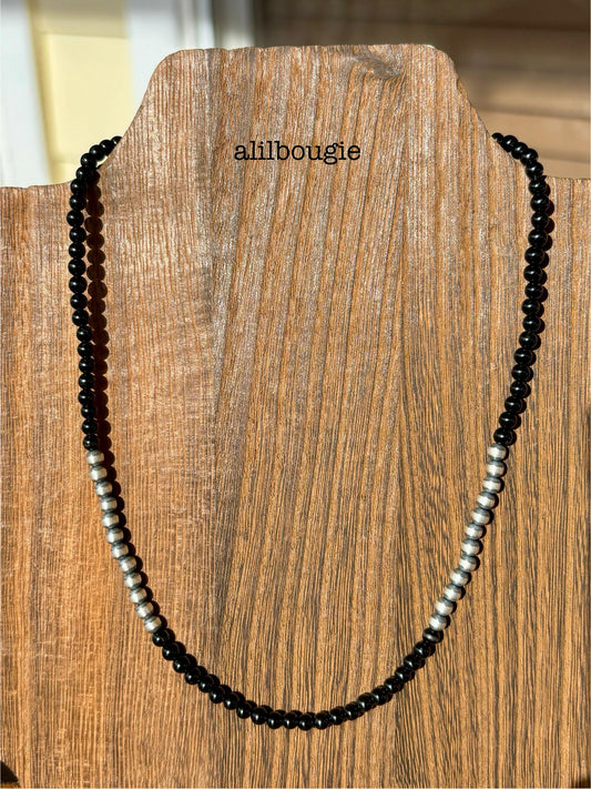 Black Onyx Beaded Necklace