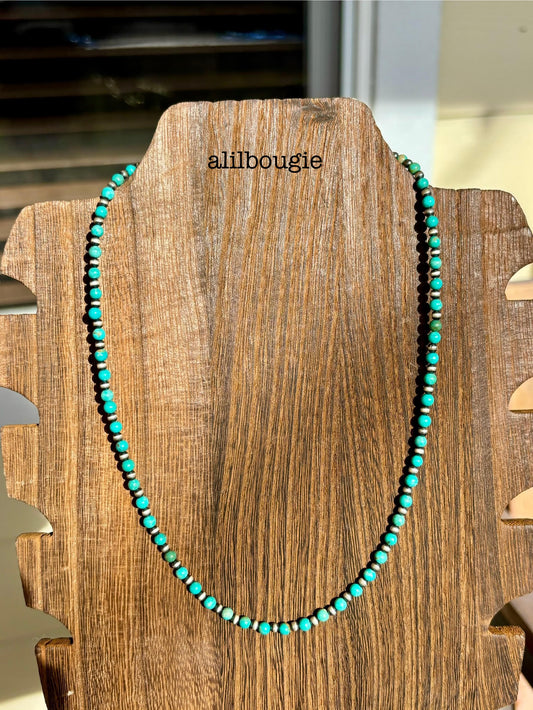 Kingman Turquoise Beaded Necklace